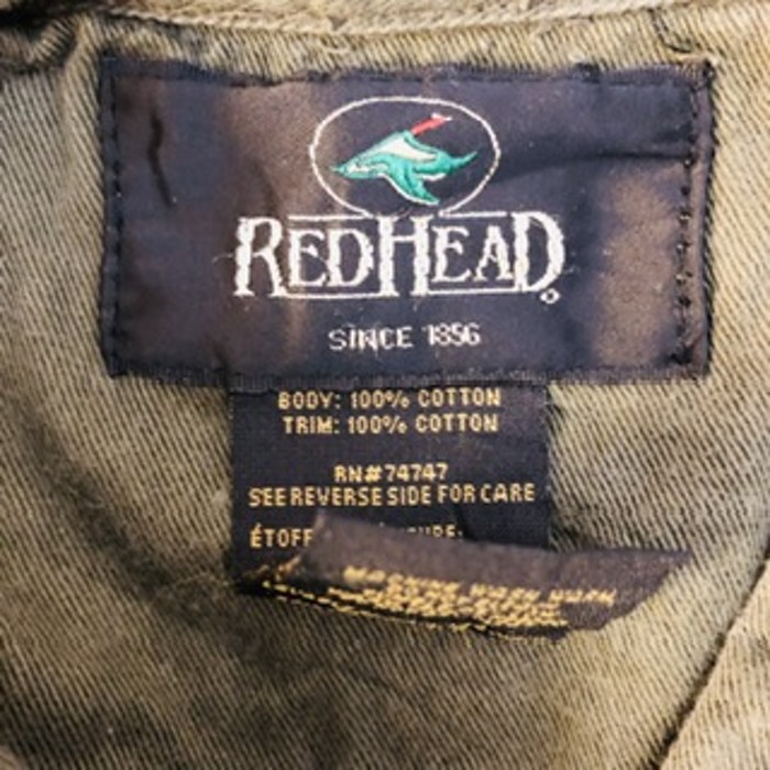 ビッグサイズ　レッドヘッド　REDHEAD 2XL ワンポイント刺繍　ハンティングシャツ　サファリシャツ　カーキ | Vintage.City 古着屋、古着コーデ情報を発信