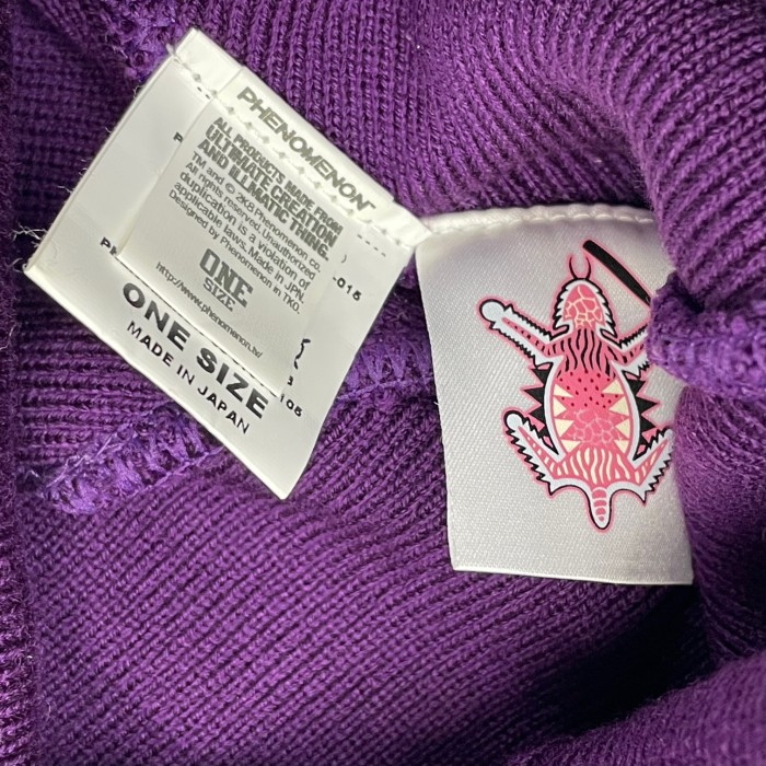 MADE IN JAPAN製 PHENOMENON 2008年モデル 刺繍入りニット帽 パープル Fサイズ | Vintage.City 古着屋、古着コーデ情報を発信