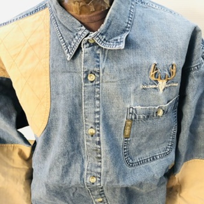 ビッグサイズ　コロンビア　Columbia XL ワンポイント刺繍　デニム　ハンティングシャツ　サファリシャツ | Vintage.City 古着屋、古着コーデ情報を発信