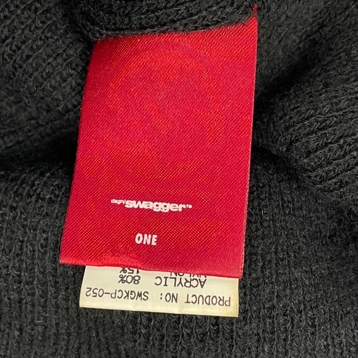 MADE IN JAPAN製 SWAGGER TKNY刺繍入りニット帽 ブラック Fサイズ | Vintage.City 古着屋、古着コーデ情報を発信