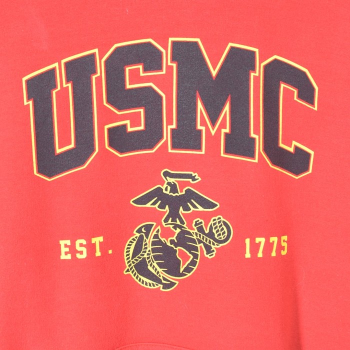 ギルダン USMC アメリカ海兵隊 スウェットパーカー 赤 トレーナー フーディー GILDAN サイズL 古着@CG0404 | Vintage.City 古着屋、古着コーデ情報を発信