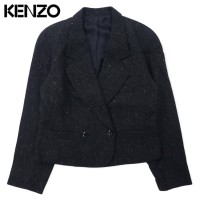 KENZO ダブル ツイード テーラードジャケット M グレー ウール オールド 日本製 | Vintage.City 古着屋、古着コーデ情報を発信