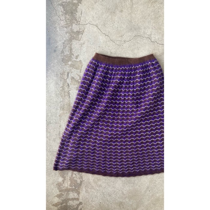 アンゴラ混合 ニットスカート 紫 パープル 茶 ブラウン #175 | Vintage.City 古着屋、古着コーデ情報を発信