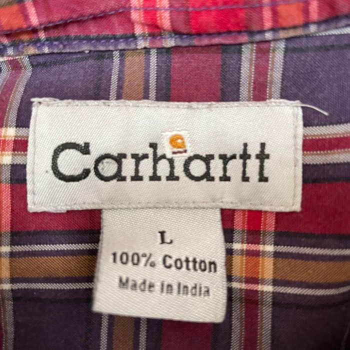 Carhartt B.D. block check shirt size L 配送C カーハート　ブロックチェック　ボタンダウン | Vintage.City 古着屋、古着コーデ情報を発信