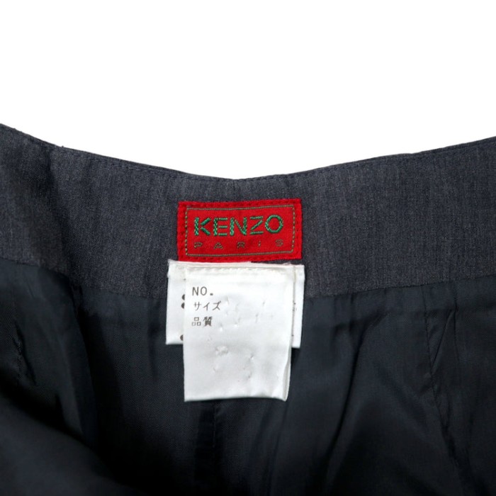 KENZO ワイドシルエット スラックスパンツ 38 グレー ウール オールド 日本製 | Vintage.City 古着屋、古着コーデ情報を発信