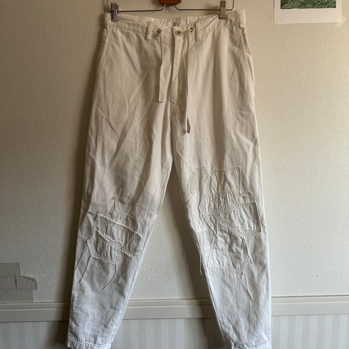 Y's White repair tapered pants | Vintage.City 古着屋、古着コーデ情報を発信