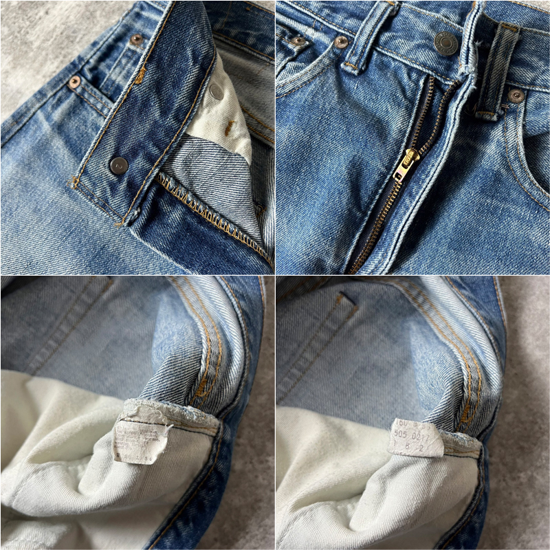 66後期 70s USA製 Levis 505 0217 クラッシュ デニム パンツ 28 34 ...