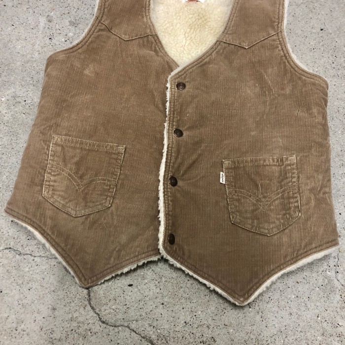 70s Levi`s/Cord's Boa Vest/USA製/M/コーズボアベスト/コーデュロイ/ベージュ/60606-1523/リーバイス/アメカジ/古着/ヴィンテージ | Vintage.City 빈티지숍, 빈티지 코디 정보