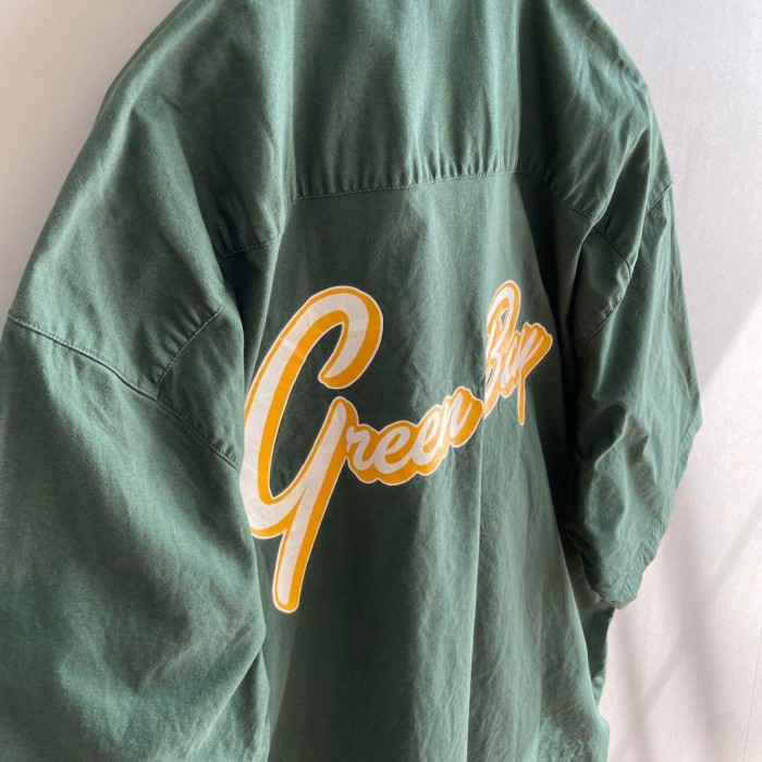 NFL Green Bay Packers embroidery open collar shirt size XL相当　配送C　パッカーズ　ビッグ刺繍ロゴ　マルチカラー | Vintage.City 古着屋、古着コーデ情報を発信