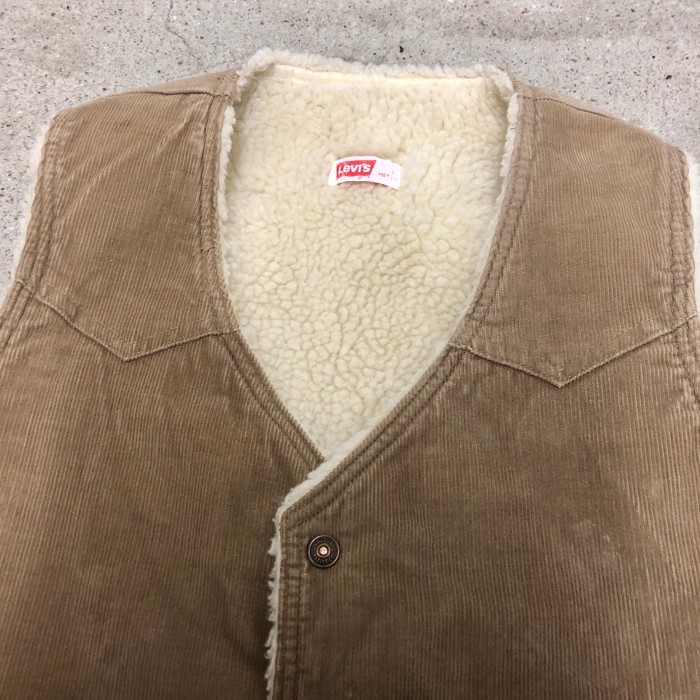 70s Levi`s/Cord's Boa Vest/USA製/M/コーズボアベスト/コーデュロイ/ベージュ/60606-1523/リーバイス/アメカジ/古着/ヴィンテージ | Vintage.City 빈티지숍, 빈티지 코디 정보