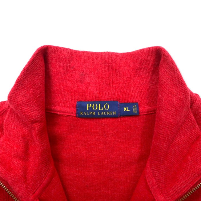 POLO RALPH LAUREN ハーフジップ スウェット XL レッド コットン スモールポニー刺繍 ビッグサイズ | Vintage.City 古着屋、古着コーデ情報を発信