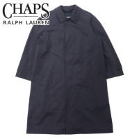 CHAPS RALPH LAUREN 90年代 ステンカラーコート LL ブラック コットン 比翼 ライナー着脱式 | Vintage.City 古着屋、古着コーデ情報を発信