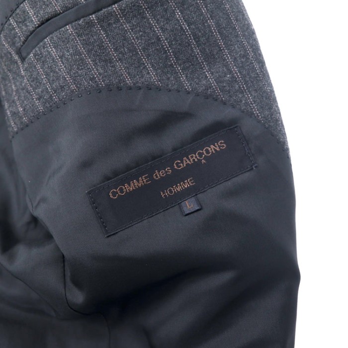COMME des GARCONS HOMME 2B テーラードジャケット L グレー ストライプ ウール HS-08004L 日本製 | Vintage.City 古着屋、古着コーデ情報を発信