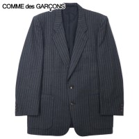COMME des GARCONS HOMME 2B テーラードジャケット L グレー ストライプ ウール HS-08004L 日本製 | Vintage.City 빈티지숍, 빈티지 코디 정보