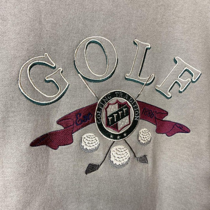 GOLF embroidery ringer sweat size XL 配送A ゴルフ　刺繍　リンガースウェット　オーバーサイズ | Vintage.City 빈티지숍, 빈티지 코디 정보