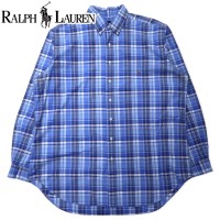 RALPH LAUREN ボタンダウンシャツ XLT ブルー チェック コットン CLASSIC FIT スモールポニー刺繍 ビッグサイズ | Vintage.City 古着屋、古着コーデ情報を発信