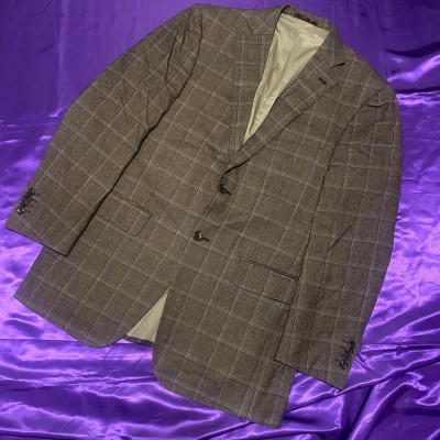 Check Pattern 2B Tailored Jacket Brown | Vintage.City 빈티지숍, 빈티지 코디 정보