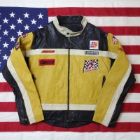 80's LES TERRIBELE  Racing Riders Leather Jacket with Sponsor patch レーシング ライダース レザージャケット スポンサーワッペン付 企業 | Vintage.City 빈티지숍, 빈티지 코디 정보