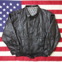 80's Design Leather Jacket Black デザイン レザー ジャケット ブラック | Vintage.City 빈티지숍, 빈티지 코디 정보