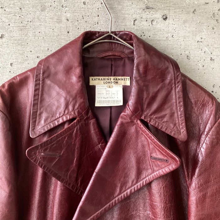 KATHARINE HAMNETT wine red sheepskin coat | Vintage.City Vintage Shops, Vintage Fashion Trends