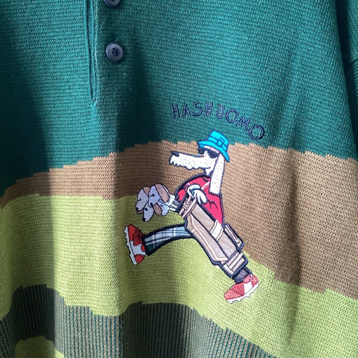 Sweater with dog playing golf | Vintage.City 빈티지숍, 빈티지 코디 정보