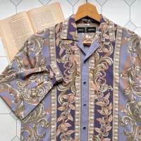 pastel arabesque pattern shirt 〈レトロ古着 パステル アラベスク柄 シャツ 日本製 〉 | Vintage.City 빈티지숍, 빈티지 코디 정보