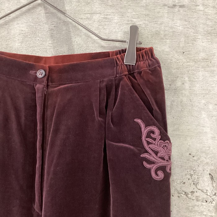 Japan vintage velor pants with lace | Vintage.City 古着屋、古着コーデ情報を発信