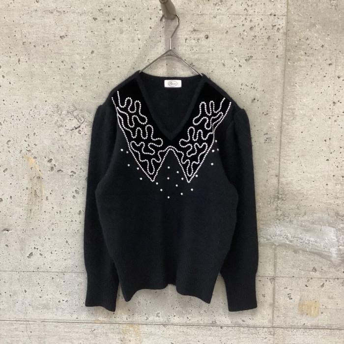 mohair knit with pearls | Vintage.City 빈티지숍, 빈티지 코디 정보