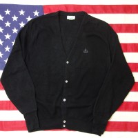 90's 【USA製】 IZOD(アイゾッド) Black Acrylic Knit Cardigan ブラック アクリル ニット カーディガン | Vintage.City 빈티지숍, 빈티지 코디 정보