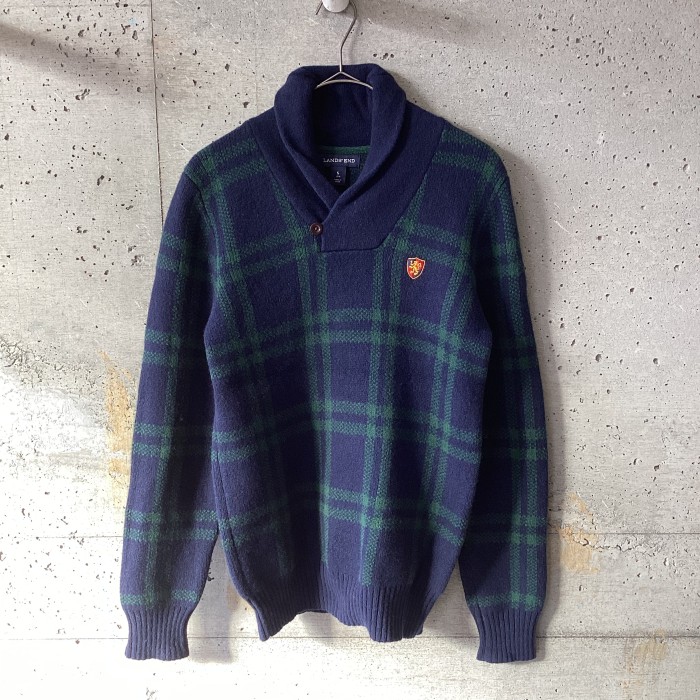 LAND‘S END tartan check sweater | Vintage.City 빈티지숍, 빈티지 코디 정보