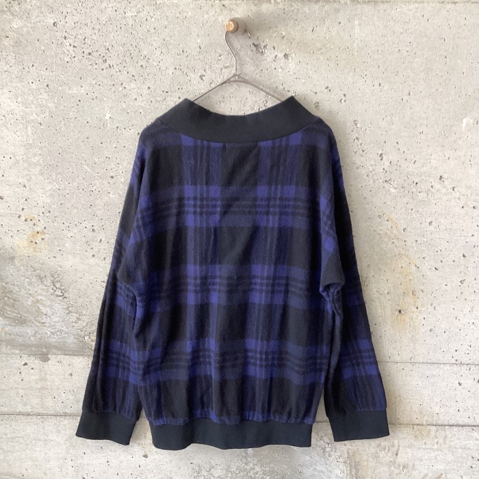 CILANDSIA Knit with blue check scarf | Vintage.City 古着屋、古着コーデ情報を発信
