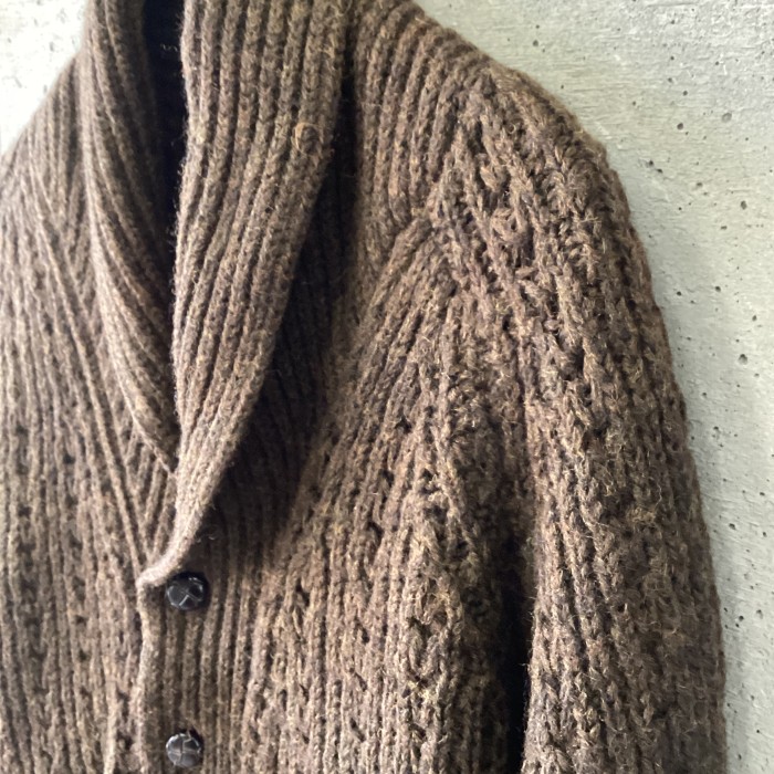 Made in England dark brown knit cardigan | Vintage.City 古着屋、古着コーデ情報を発信