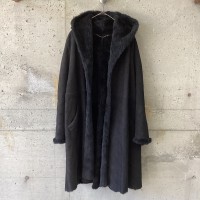 Made in Italy Black punching shearling long coat | Vintage.City 古着屋、古着コーデ情報を発信