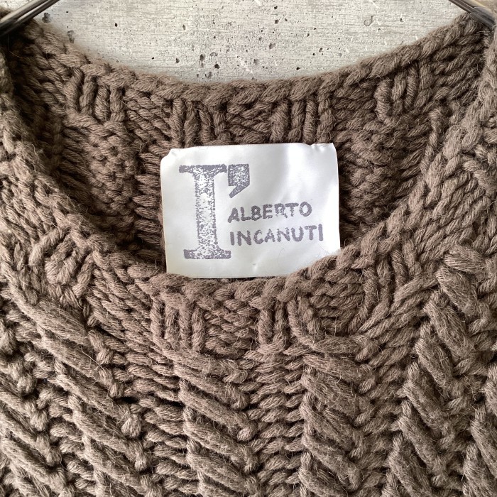 ALBERTO INCANUTI Made in Italy camel100％ low gauge knit | Vintage.City 빈티지숍, 빈티지 코디 정보