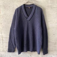 DORMEUIL Made in Italy Blue x black knit | Vintage.City 古着屋、古着コーデ情報を発信