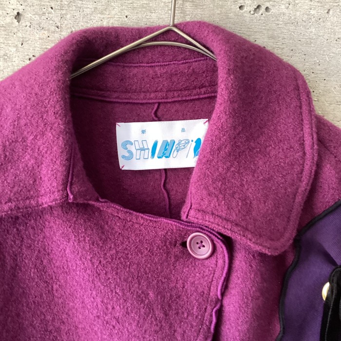 SHINPIN Tulip sleeve switching purple blouson | Vintage.City 古着屋、古着コーデ情報を発信