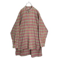 80-90s EUR vintage cotton checked grandpa shirt | Vintage.City 古着屋、古着コーデ情報を発信