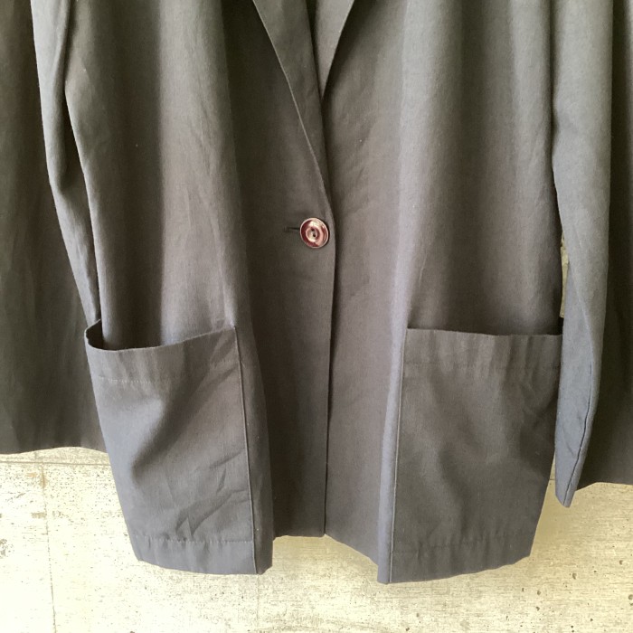 one button black jacket | Vintage.City 古着屋、古着コーデ情報を発信