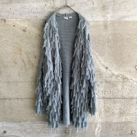 fringe long knit cardigan | Vintage.City 古着屋、古着コーデ情報を発信