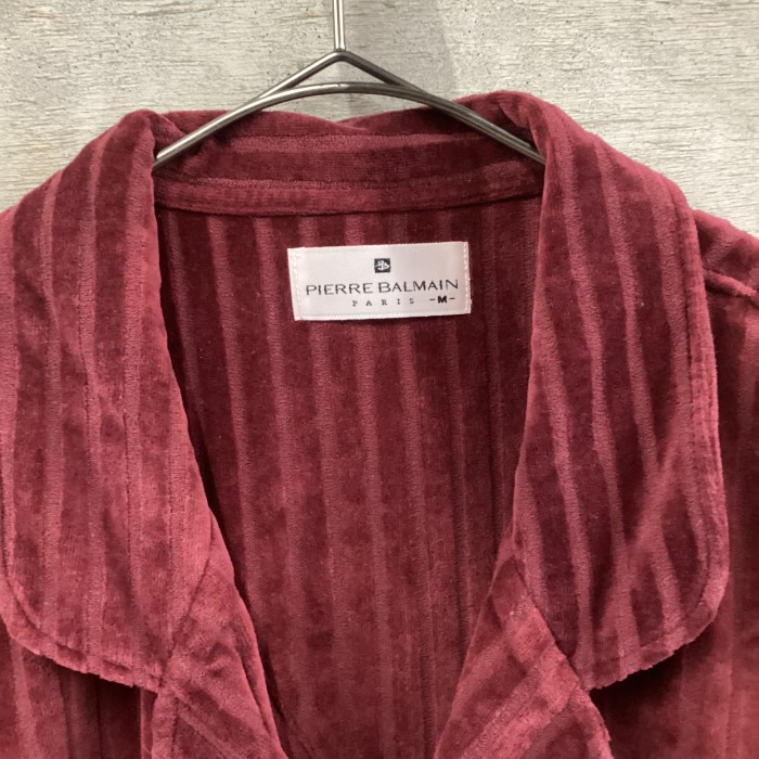 PIERRE BALMAIN burgundy pajama shirt | Vintage.City 빈티지숍, 빈티지 코디 정보