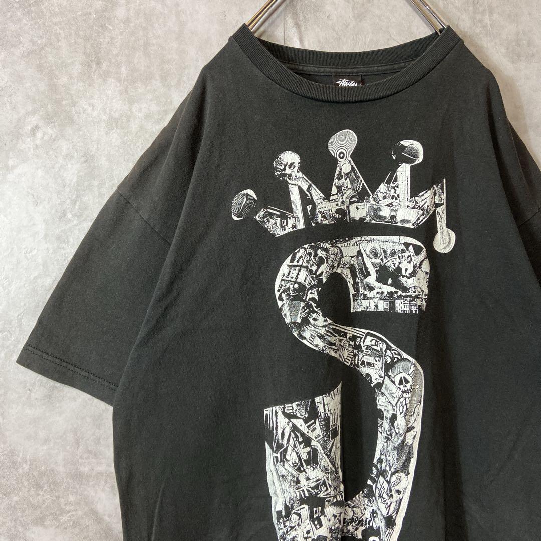 STUSSY 00's crown big logo T-shirt size XL 配送A ステューシー