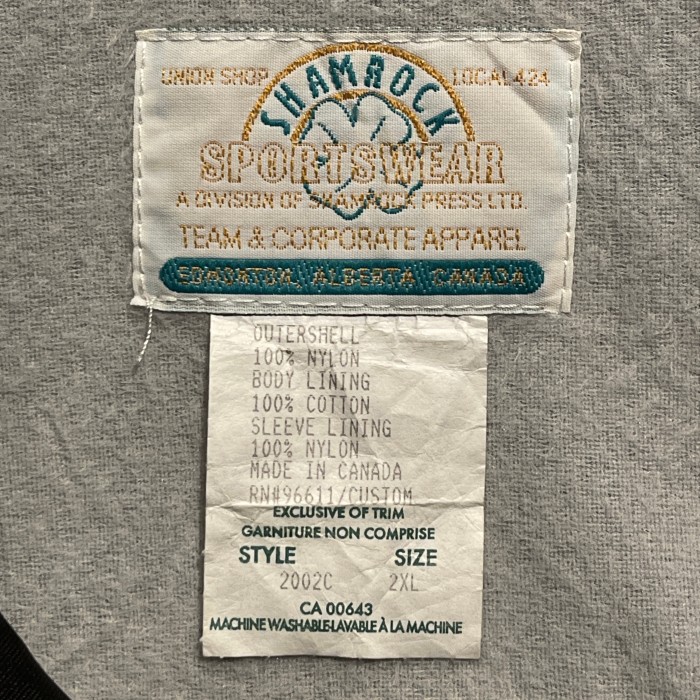 90s SHAMROCK SPORTSWEAR カナダ製　ユニオンプリント　ナイロンコーチジャケット　C709 | Vintage.City 古着屋、古着コーデ情報を発信