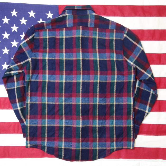 80's Sears(シアーズ) Checked pattern Acrylic Flannel shirt チェック柄 アクリル フランネル シャツ | Vintage.City 古着屋、古着コーデ情報を発信