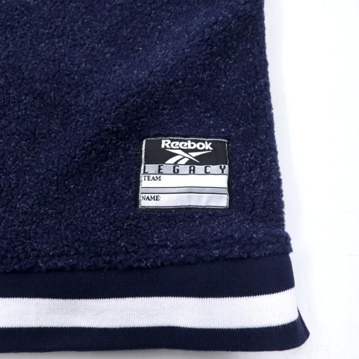 Reebok 90年代 ハーフジップ ボアフリースジャケット S ネイビー ポリエステル ベクターロゴ刺繍 ビッグサイズ | Vintage.City 古着屋、古着コーデ情報を発信