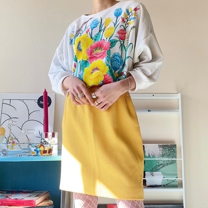 yellow pencil skirt【Japan】 | Vintage.City 빈티지숍, 빈티지 코디 정보