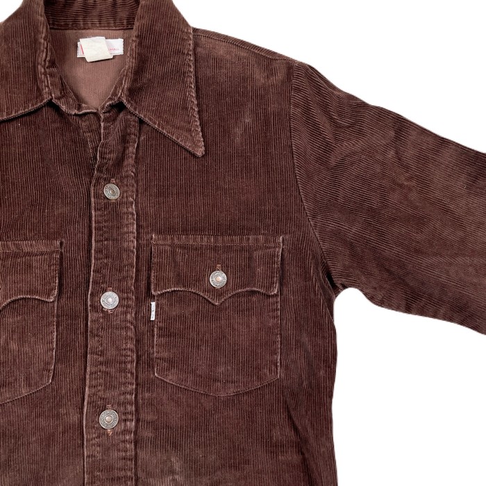 70s Ssize Levi's corduroy vintage shirt 24021009 70年代 コーデュロイシャツ 長袖シャツ 無地 ビックE | Vintage.City 古着屋、古着コーデ情報を発信