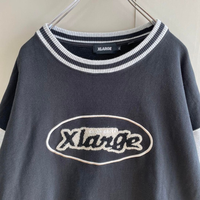 X-LARGE pile logo ringer sweat size XL 　リンガースウェット　ビッグロゴ　ツートンカラー　オーバーサイズ | Vintage.City 古着屋、古着コーデ情報を発信