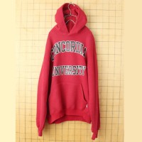 90s USA RUSSELL ATHLETIC CONCORDIA UNIVERSITY プリント スウェット パーカー ボルドー レッド メンズM フーディー アメリカ古着 | Vintage.City 古着屋、古着コーデ情報を発信
