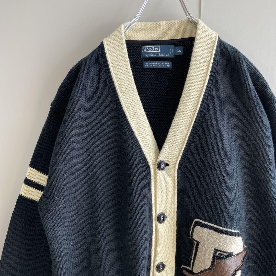 Polo by Ralph Lauren P wing linen cardigan size LL 配送C