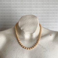 Vintage 70s retro all knot orange freshwater pearl necklace レトロ ヴィンテージ アクセサリー オールノット オレンジ 淡水パール ネックレス | Vintage.City 古着屋、古着コーデ情報を発信
